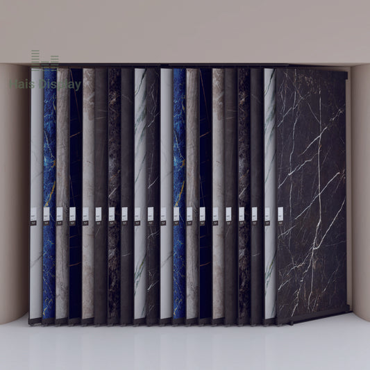 Présentoir de tuiles coulissantes dorées