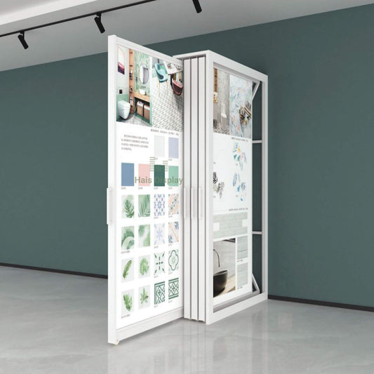 Présentoir à carreaux coulissant à tirer-pousser pour salles d'exposition