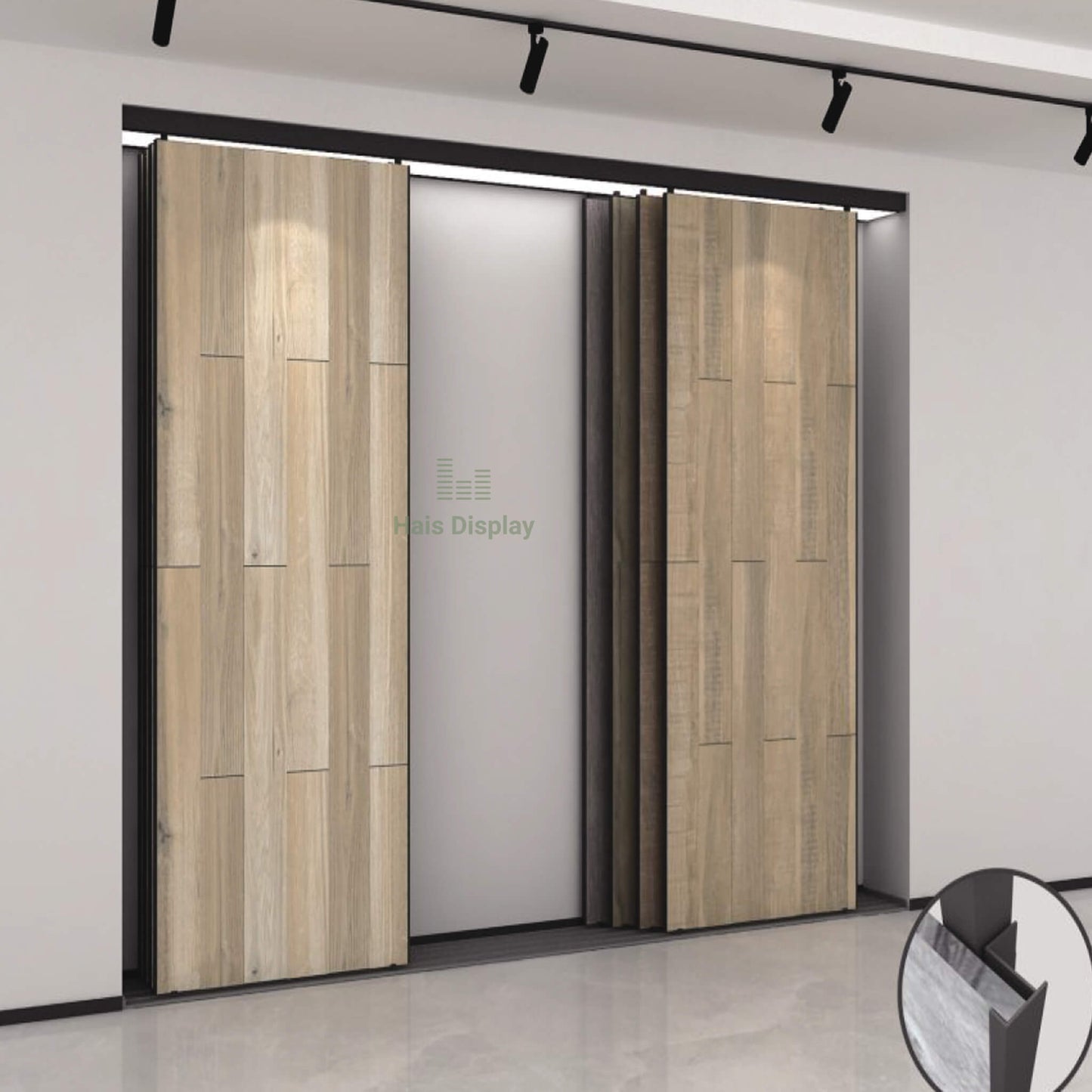 Présentoir coulissant pour carreaux de céramique - Présentoir en pierre de quartz et marbre pour salle d'exposition