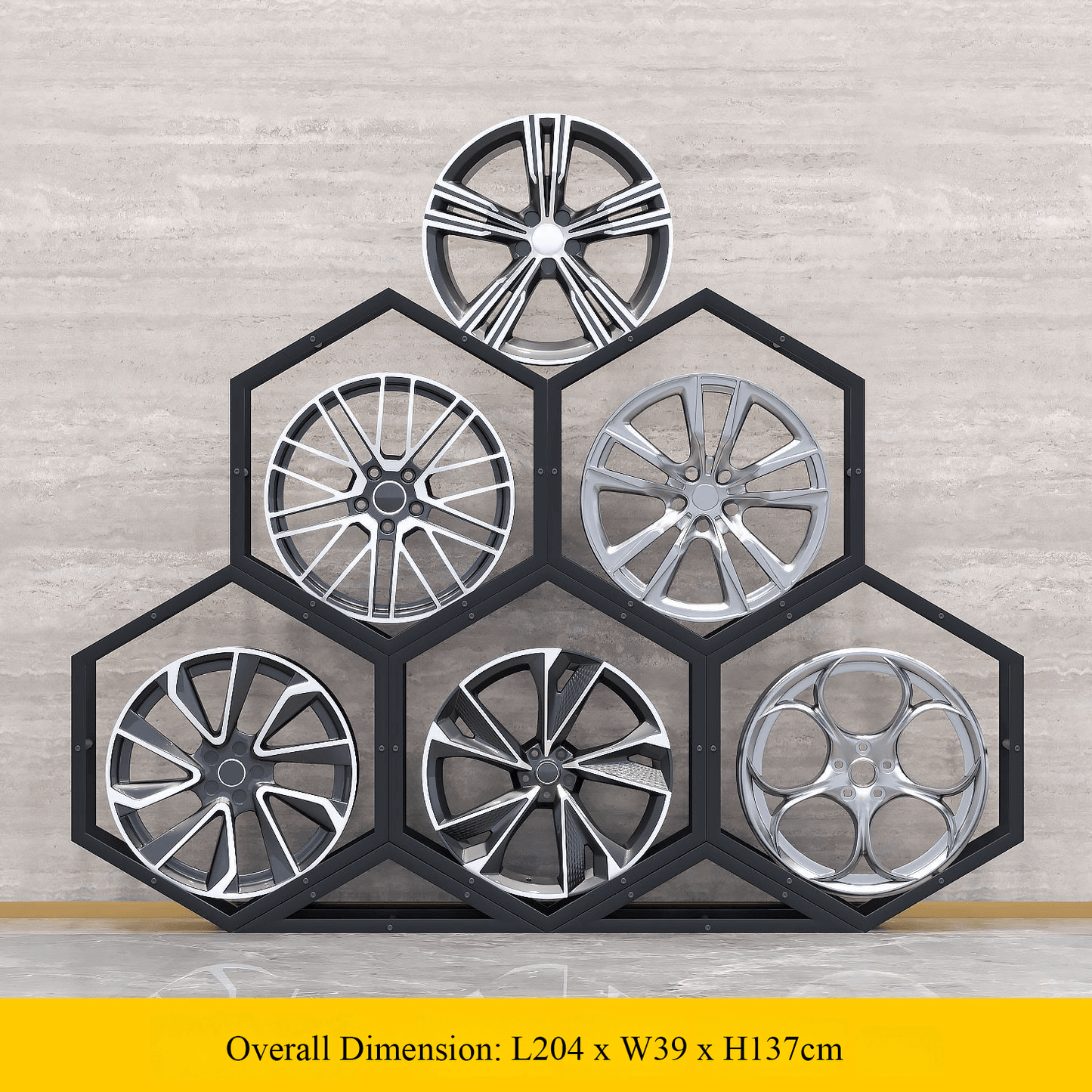 Présentoir à carreaux en céramique avec roulettes