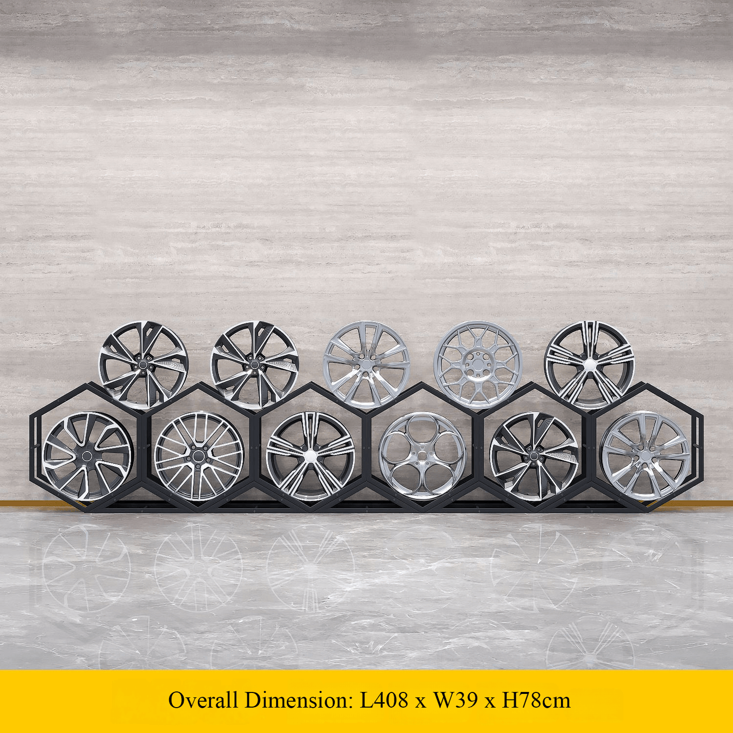 Présentoir à carreaux en céramique avec roulettes