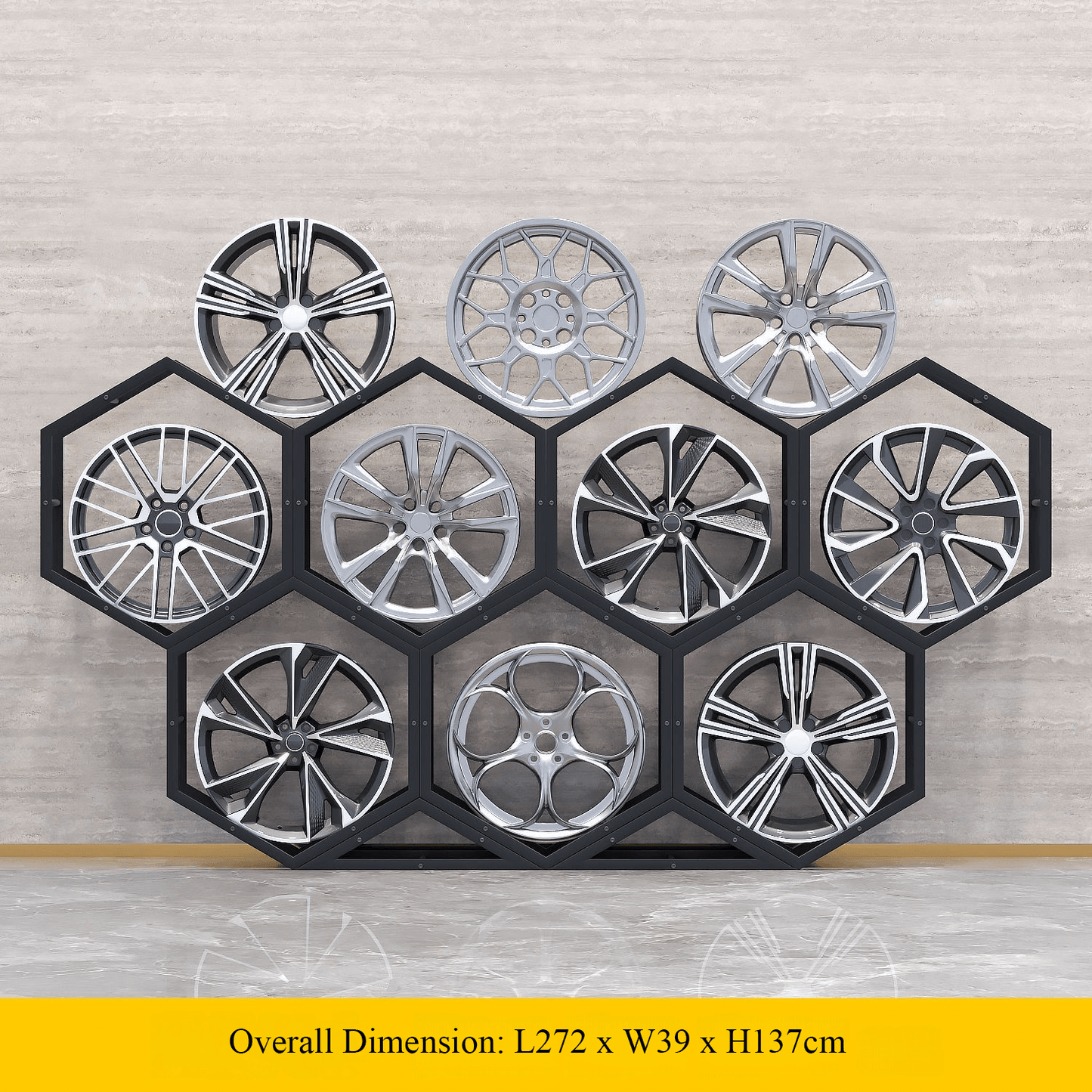 Présentoir à carreaux en céramique avec roulettes