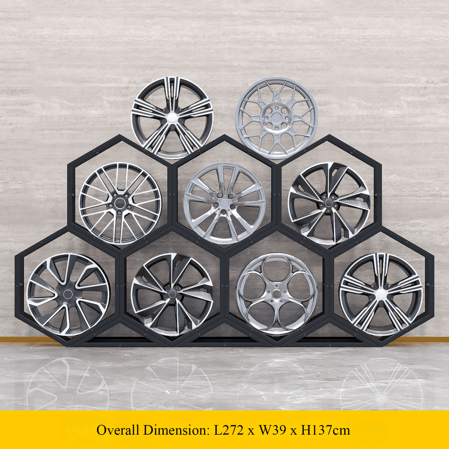 Présentoir à carreaux en céramique avec roulettes
