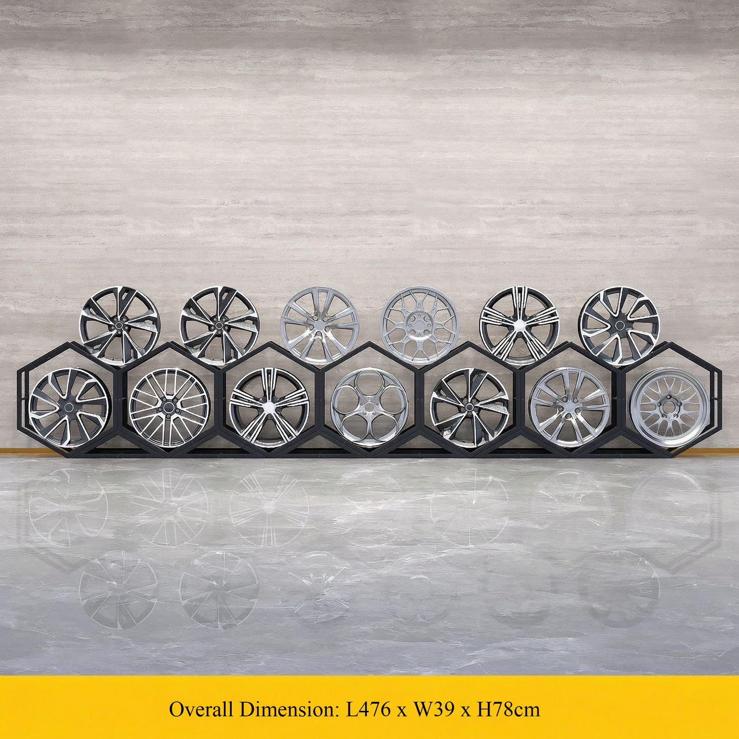 Présentoir à carreaux en céramique avec roulettes