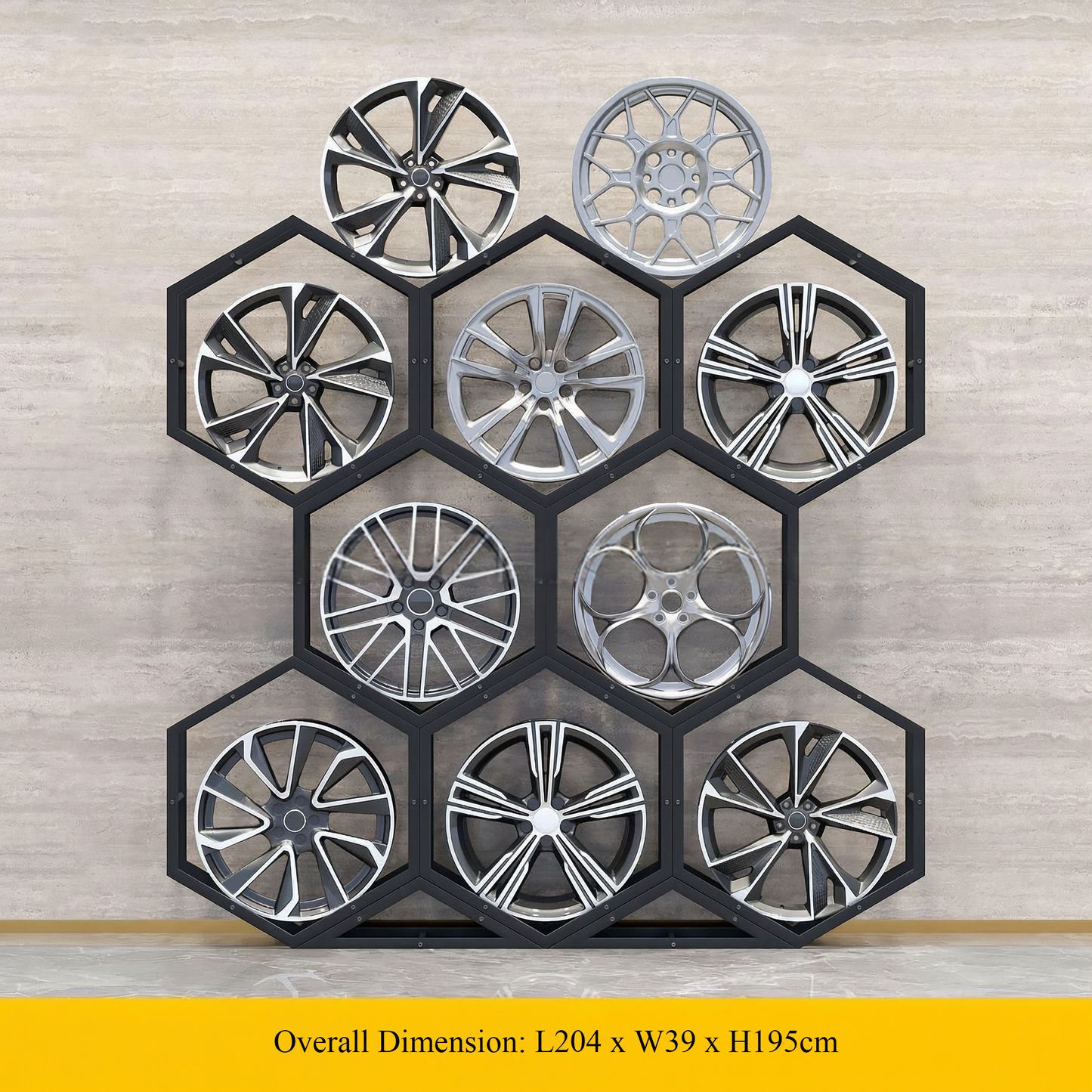 Présentoir à carreaux en céramique avec roulettes