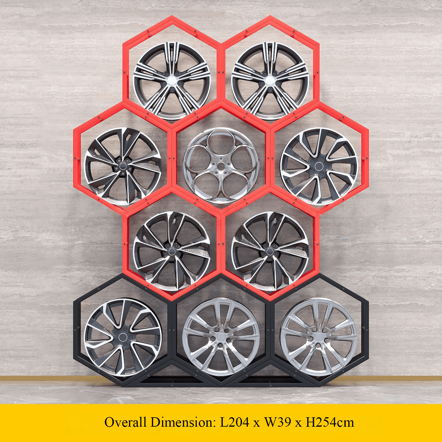 Présentoir à carreaux en céramique avec roulettes