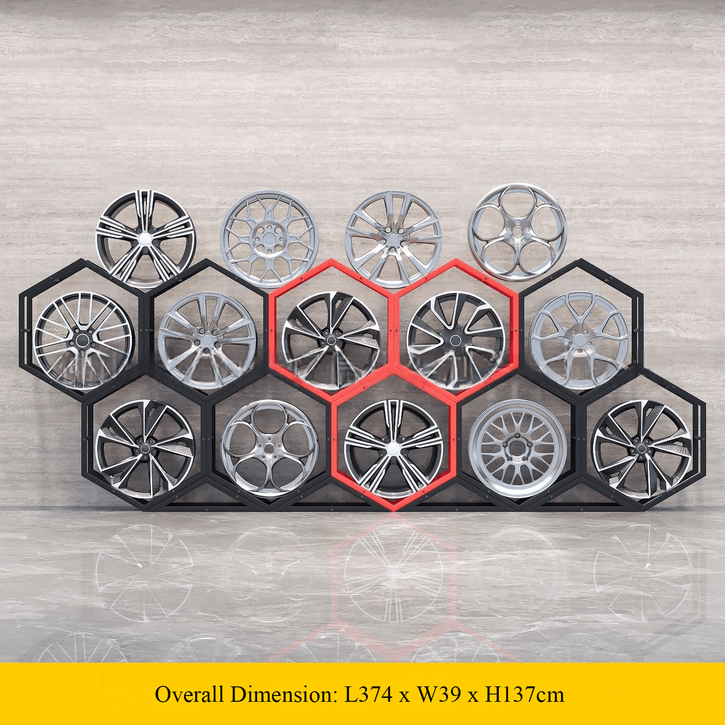 Présentoir à carreaux en céramique avec roulettes