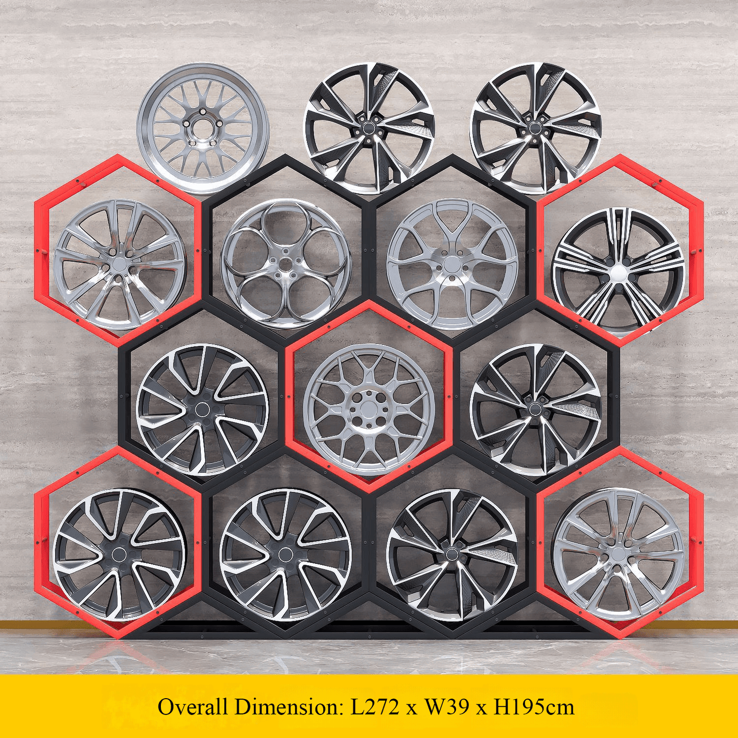 Présentoir à carreaux en céramique avec roulettes