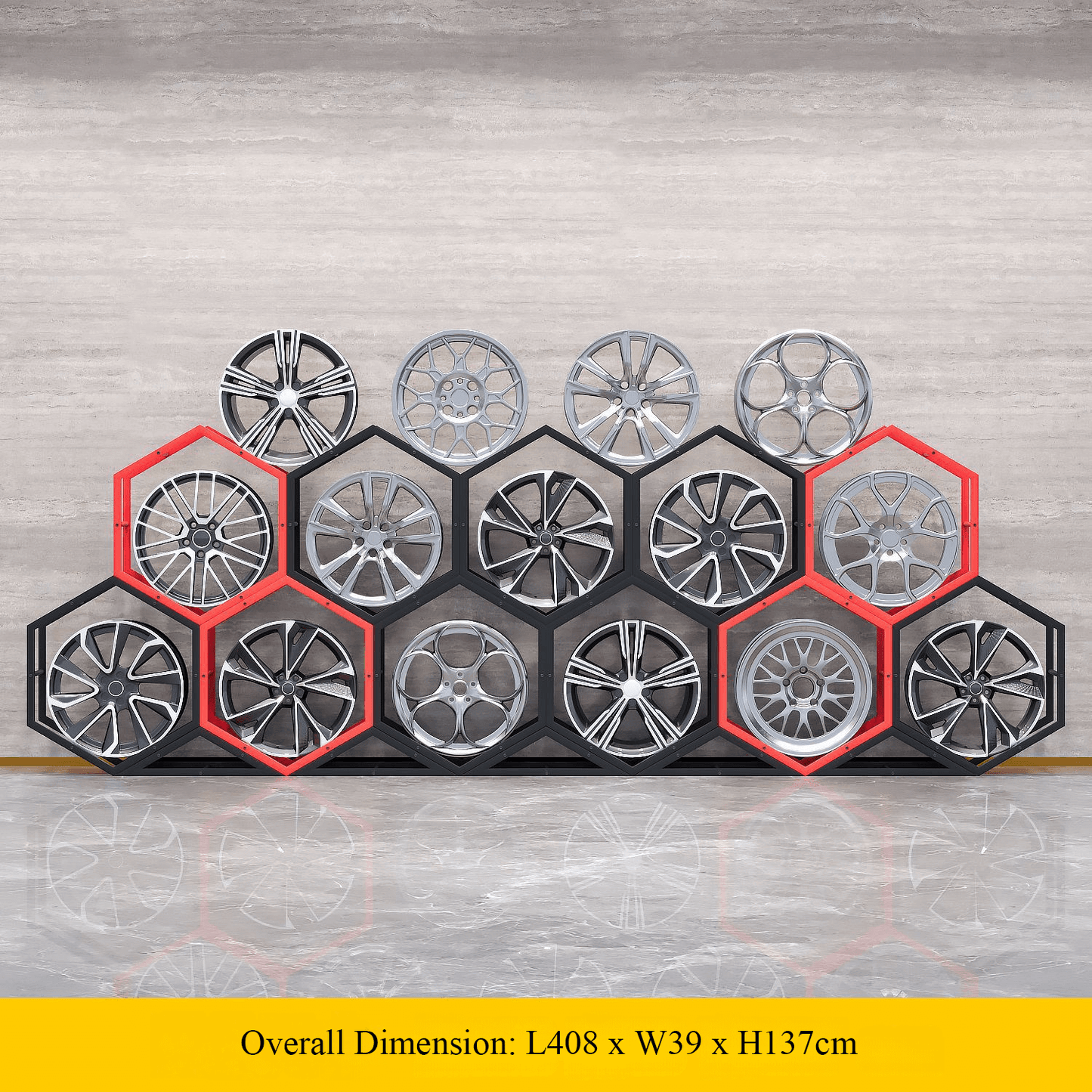 Présentoir à carreaux en céramique avec roulettes