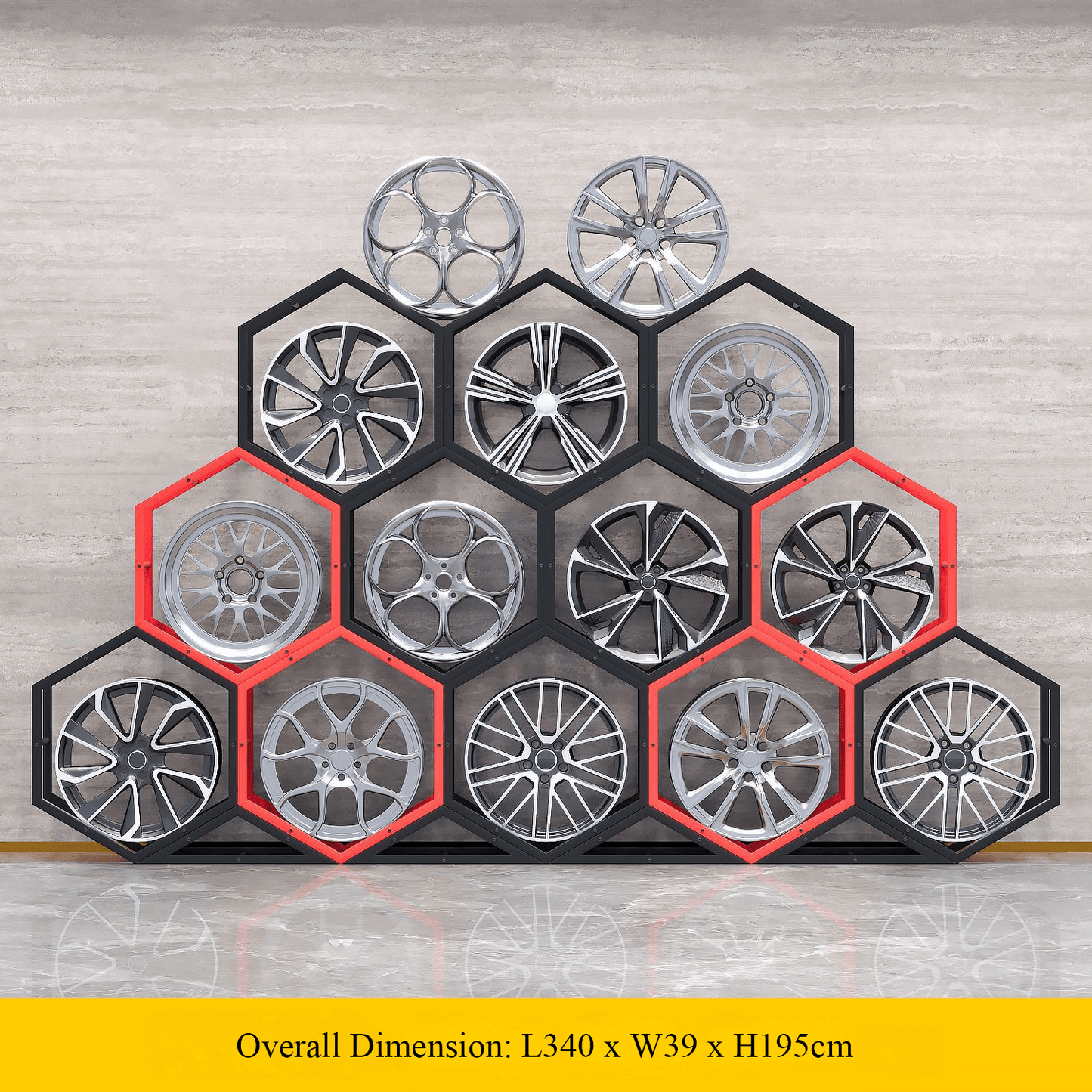 Présentoir à carreaux en céramique avec roulettes