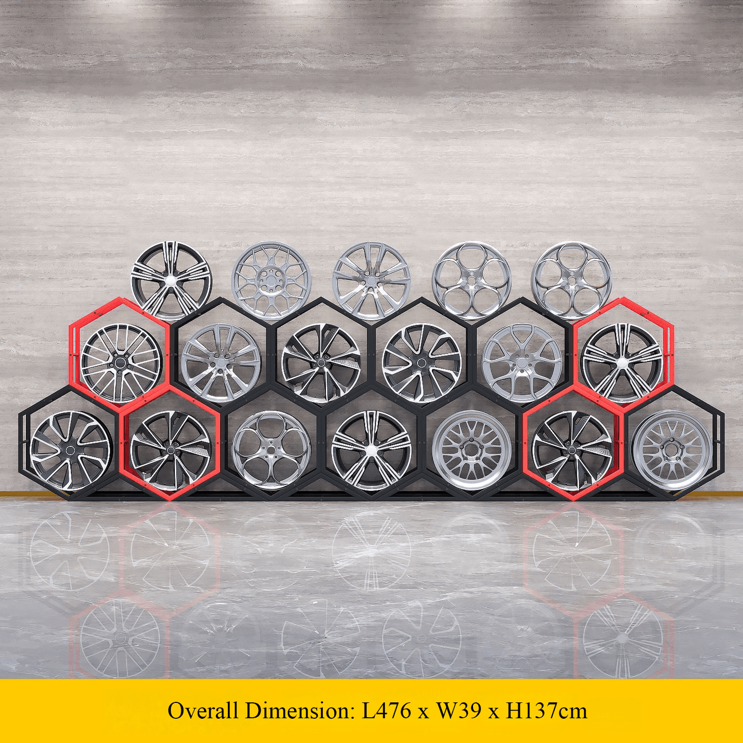 Présentoir à carreaux en céramique avec roulettes