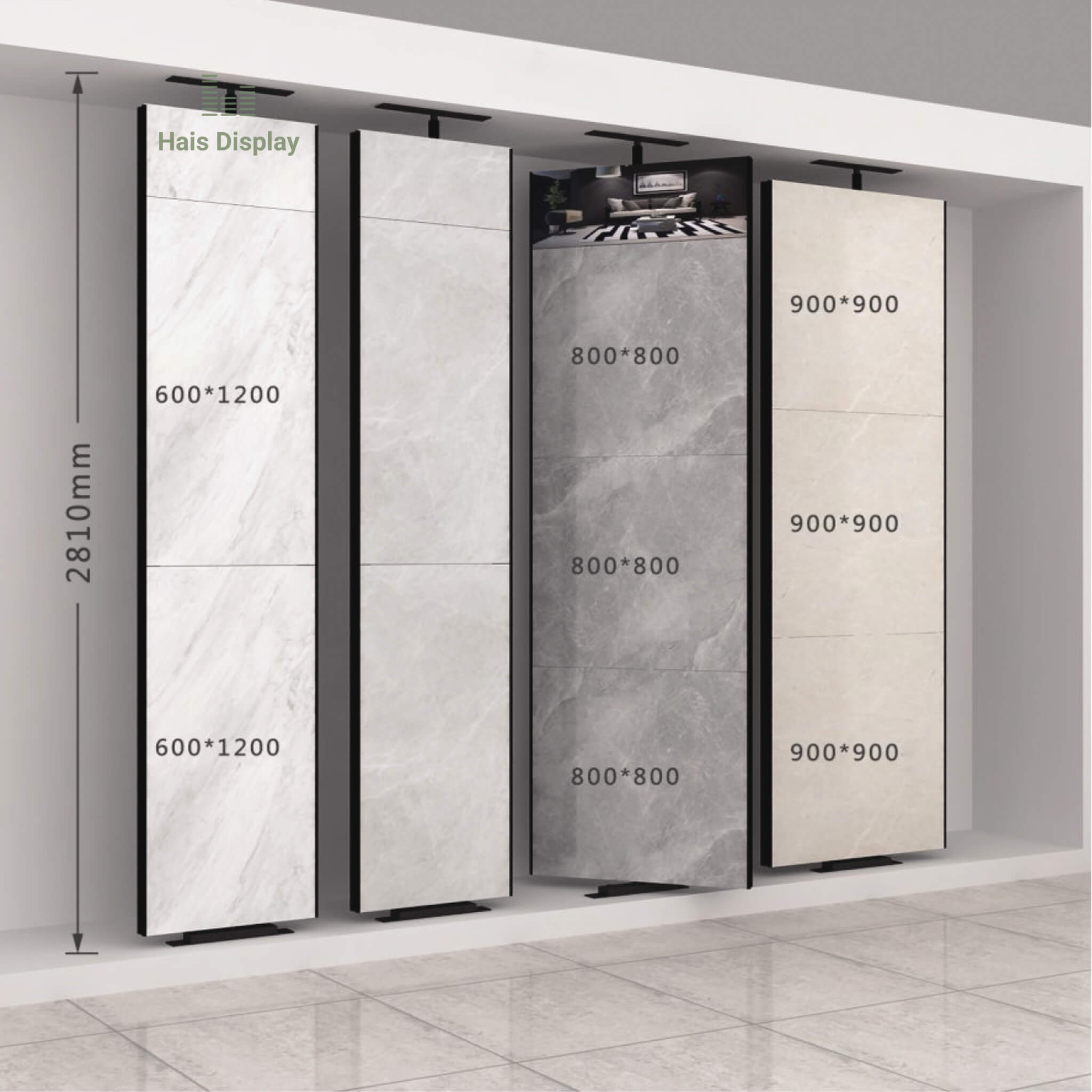 Rotating Tile Sample Displays Rack |Hais Display