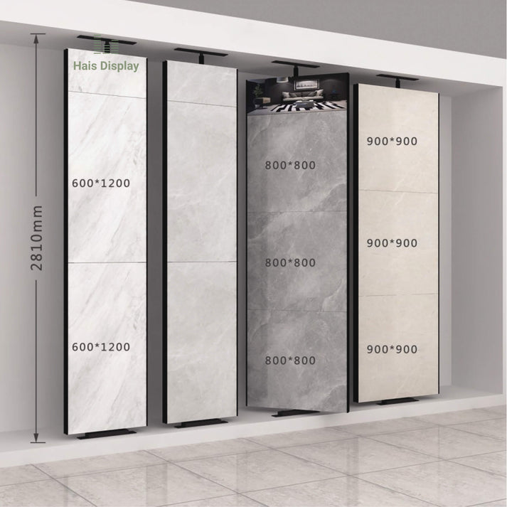 Tile Display Rack Size Chart Rotating Tile Sample Displays Rack |Hais Display