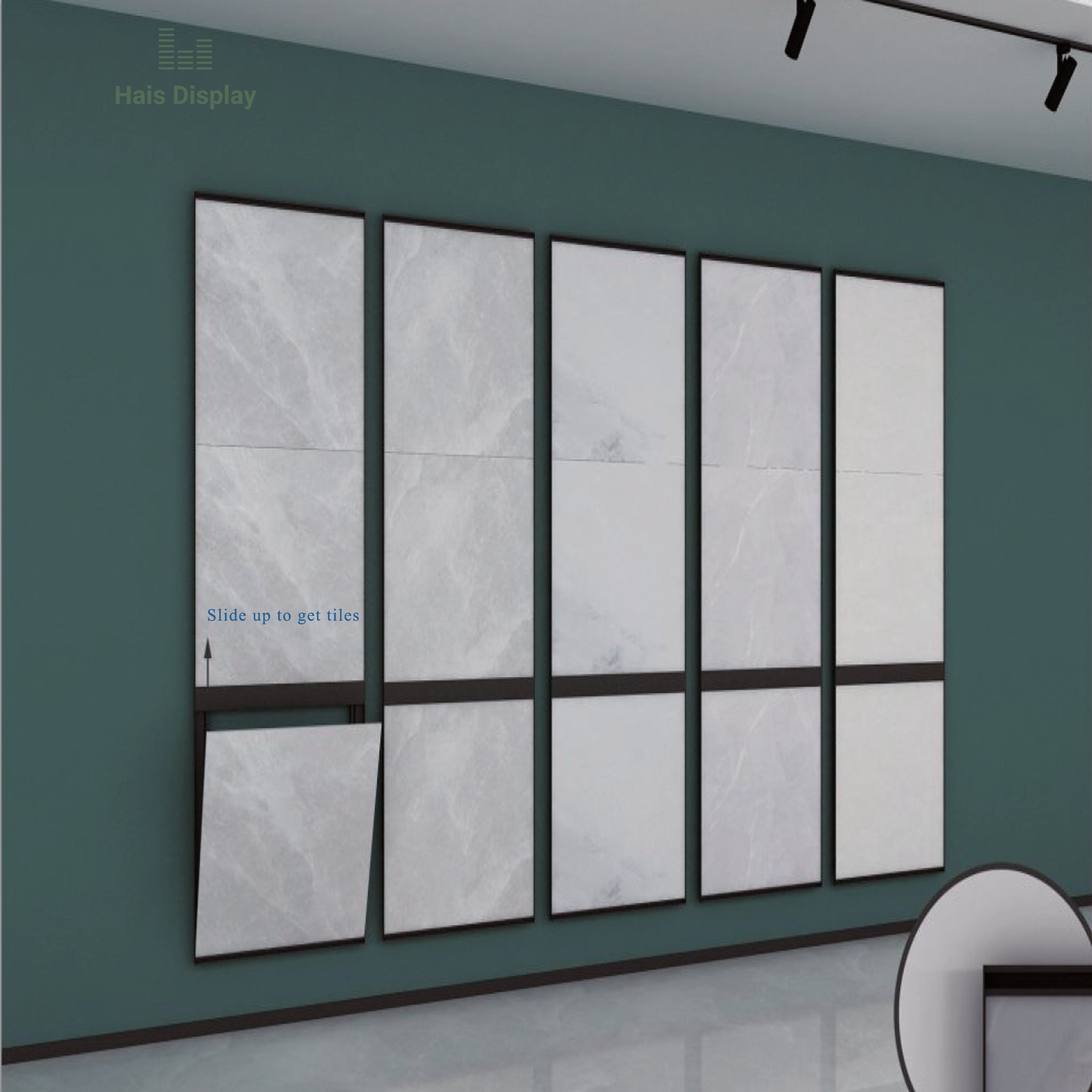 Walln Display Rack Wall Straight Ceramic Tile Display Rack Fine Edge | Hais Display