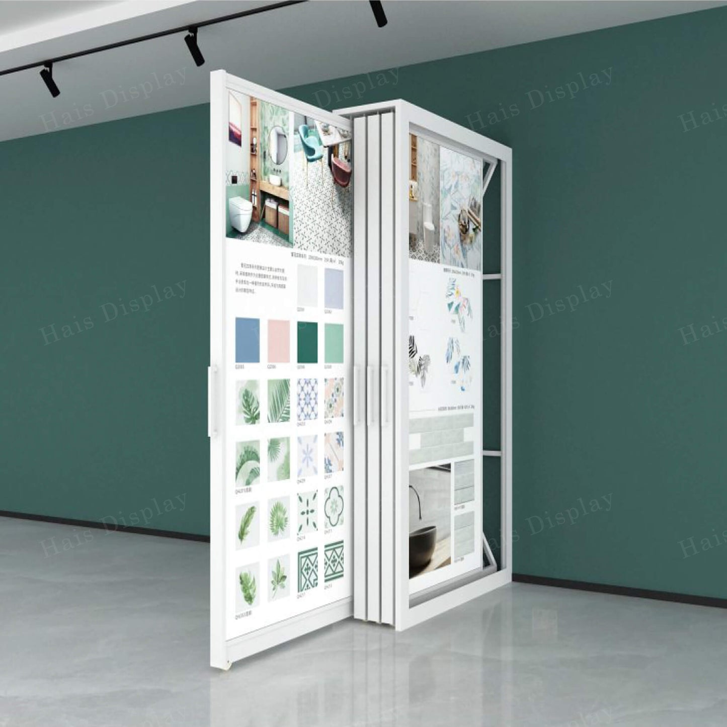 Built-in Sliding Tile Display Rack Stand For Showroom