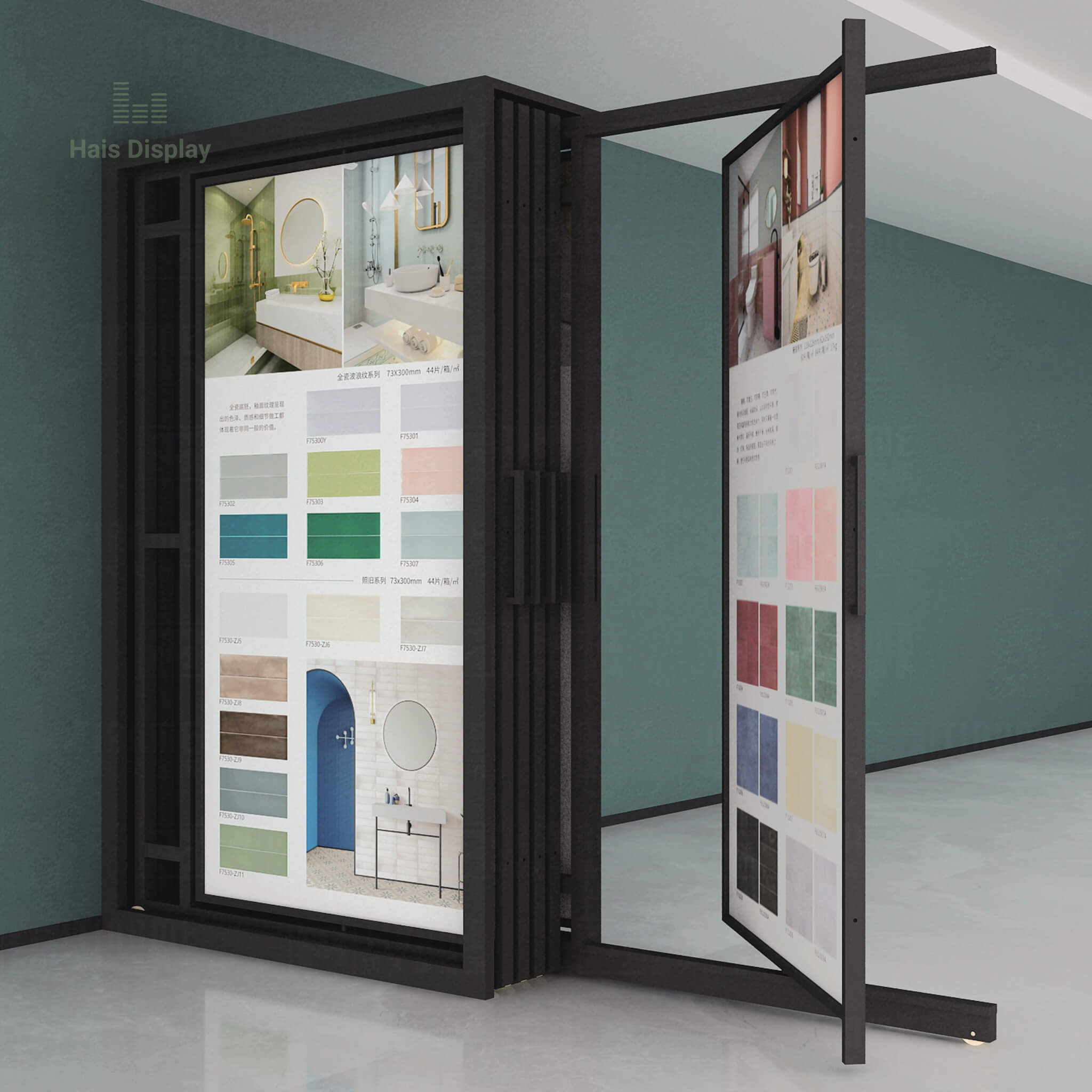 Rotating 180 Degrees Sliding Ceramic Rack Stand |Hais Display