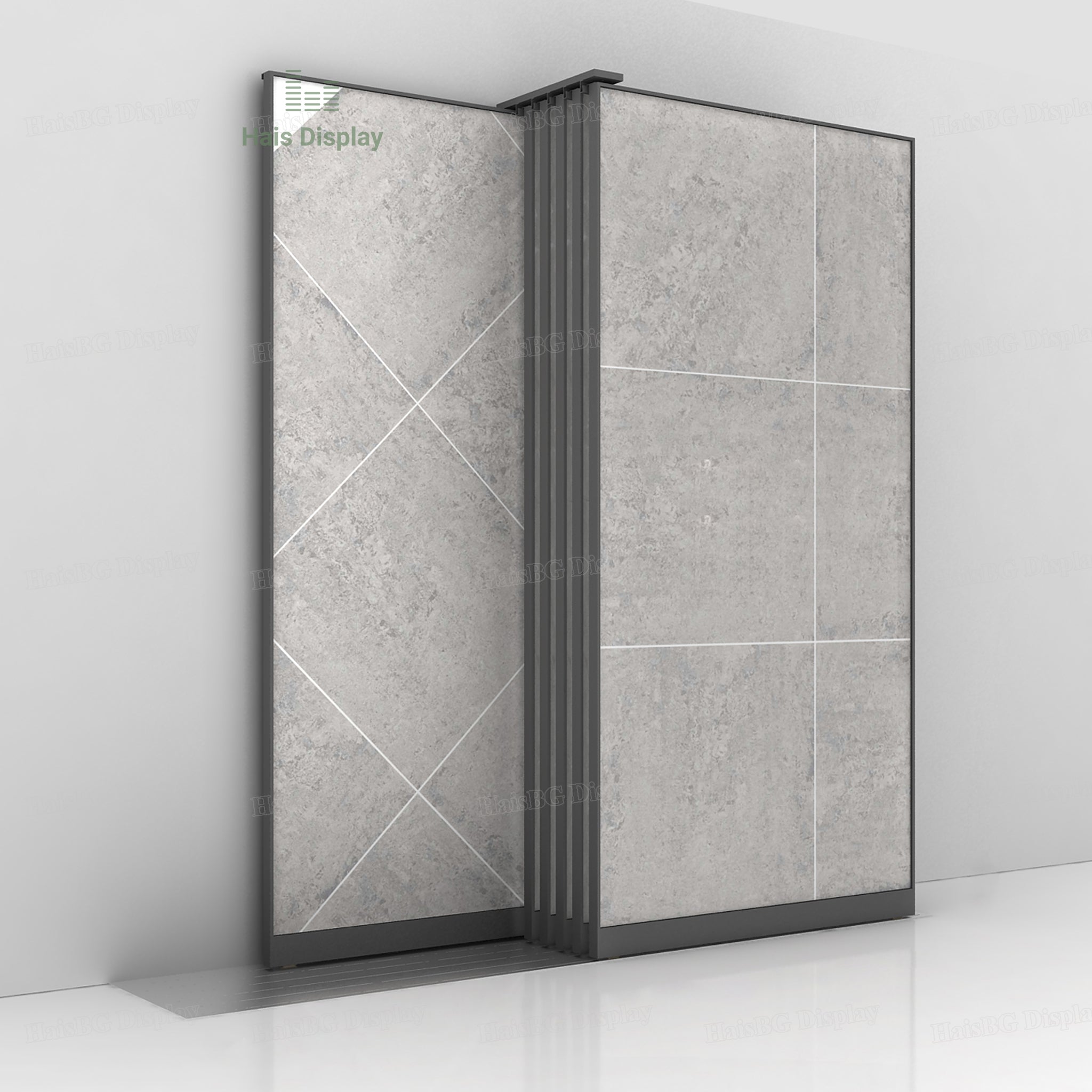 Hinge Tile Display Rack Sliding Ceramic Tile Display Rack Stand On Wall | Hais Display
