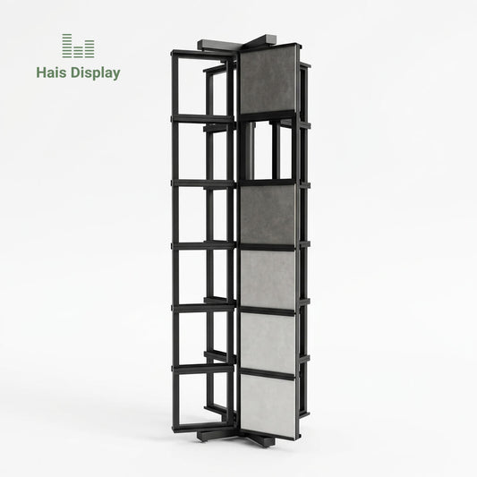 360-degree-rotating-black-metal-tile-display-stand-for-showroom