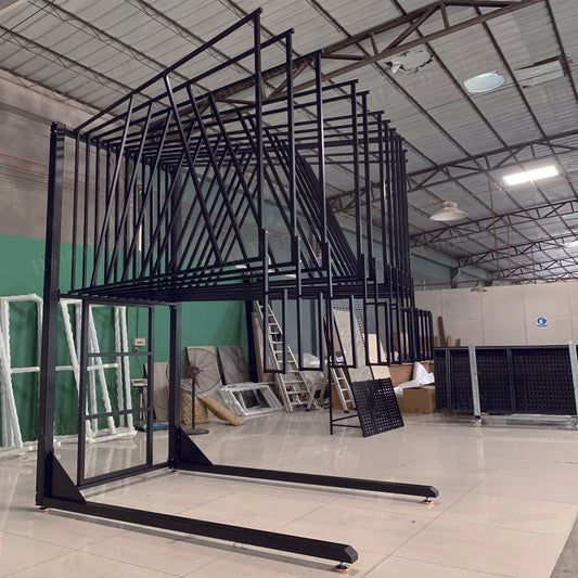 Standing Commercial Rug Rack - 10 arms