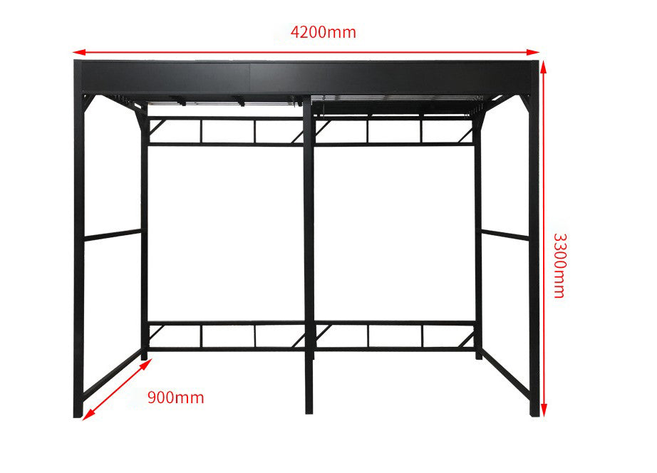 Sliding carpet rug display rack